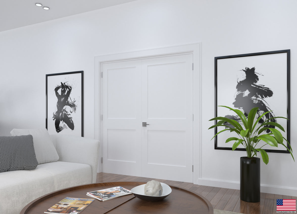 Solid Core Double Prehung French Door with Oil Rubbed Bronze Hinges M6249