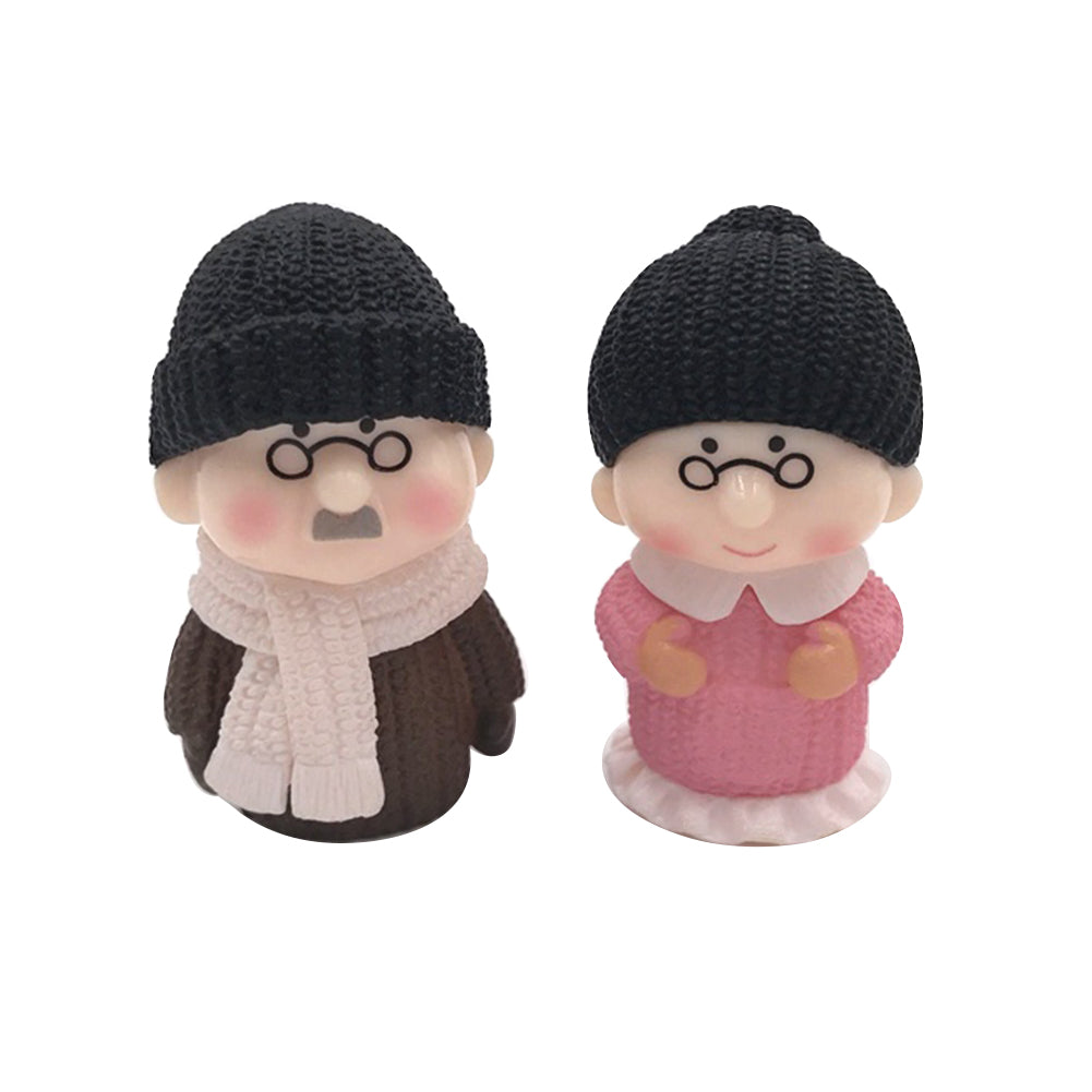 Grandparents Action Figure Set, Dollhouse People Grandma and Grandpa Miniature Decor Z2541