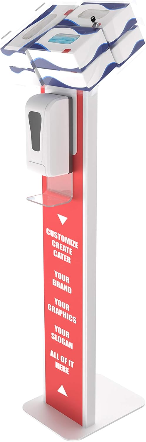 Heavy-Duty Acrylic Hand Sanitizing Station with Contactless Dispenser D827352