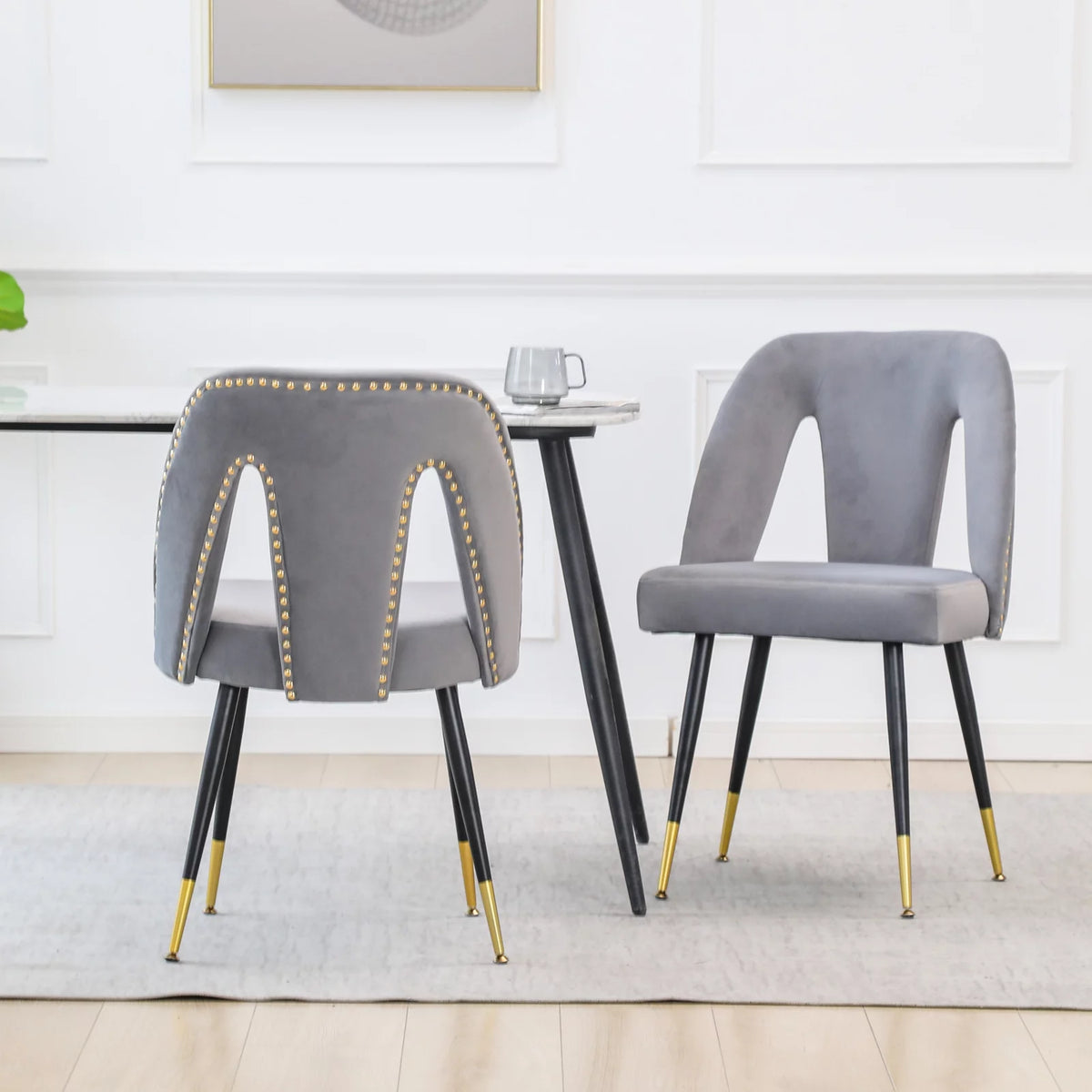 Velvet Upholstered Dining Chairs Set of 6 M3565