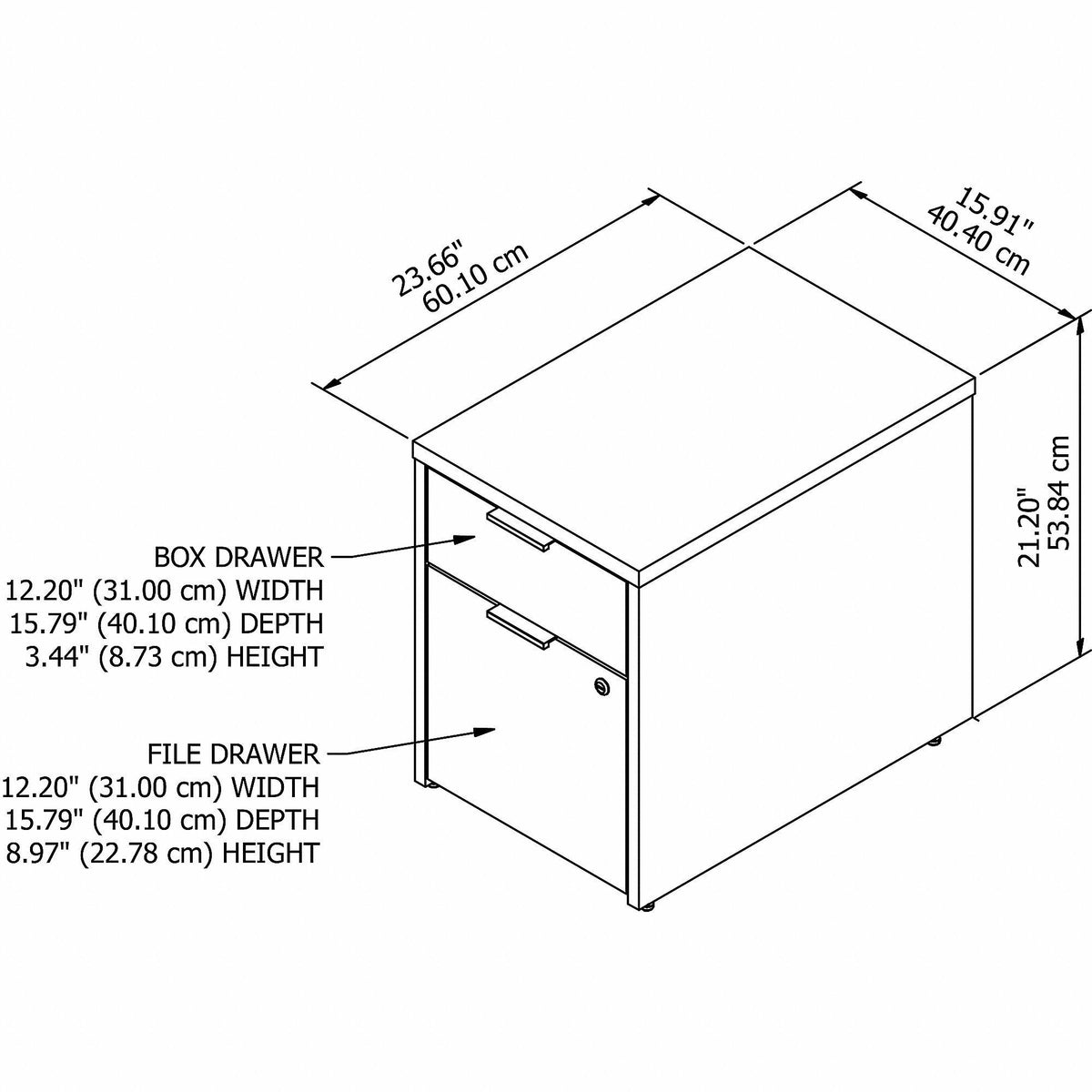 Storm Gray 2 Drawer File Cabinet N712