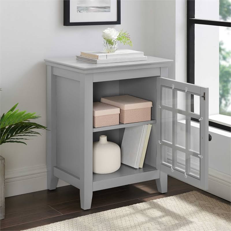 Gray Wood Single Door Cabinet M793275