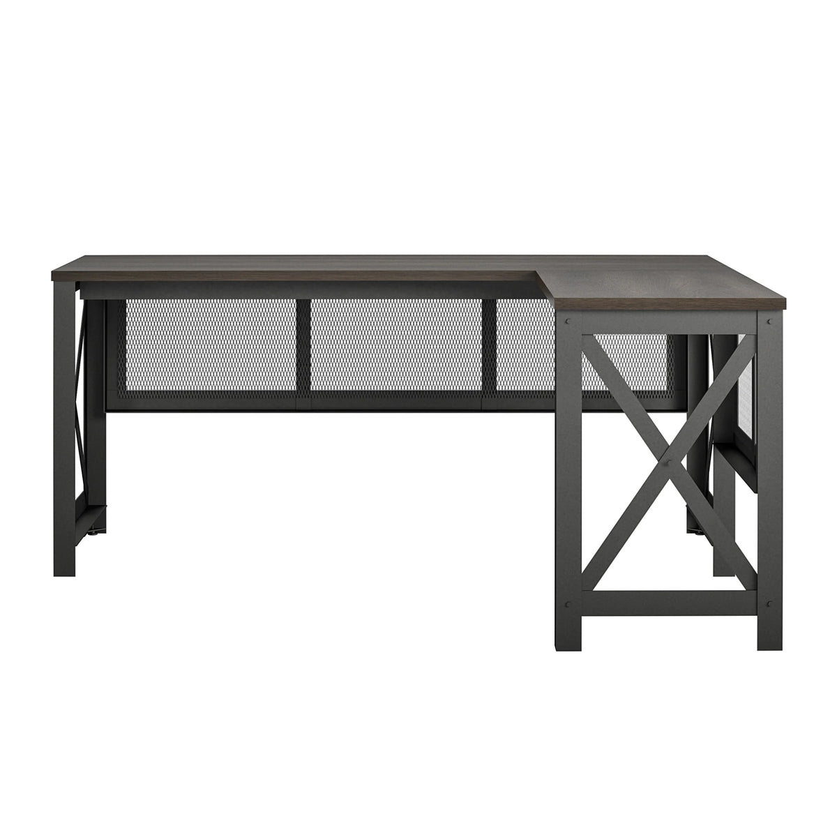 Walnut Lift Top L Desk S8773