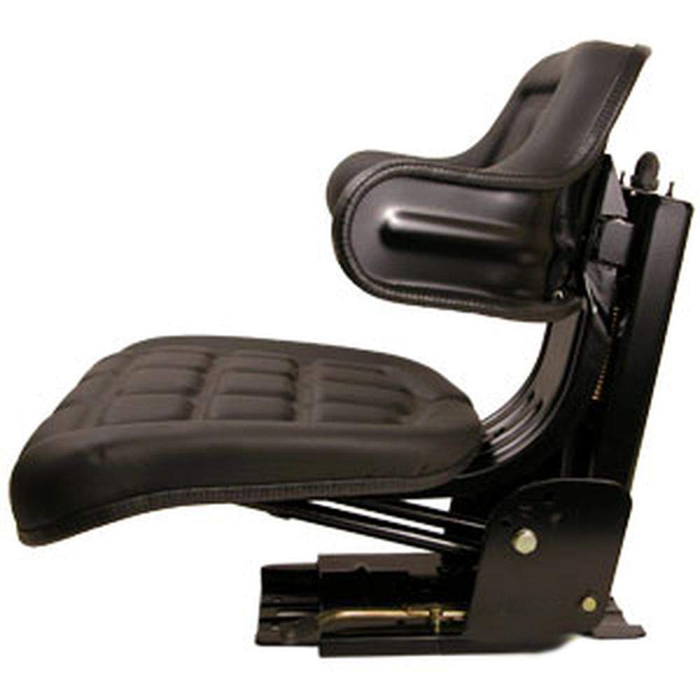 Black Universal Tractor Seat with Full Suspension and Adjustable Angle Base T377350