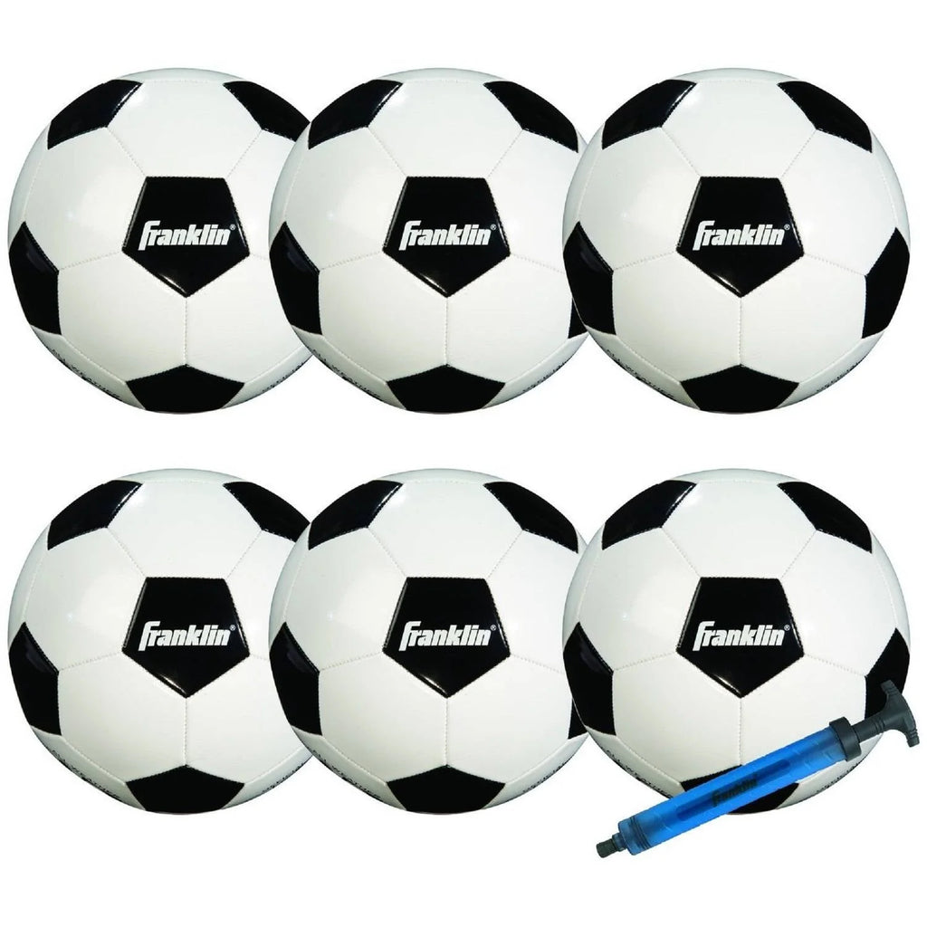 6-Pack Soccer Balls and Pump Q9690