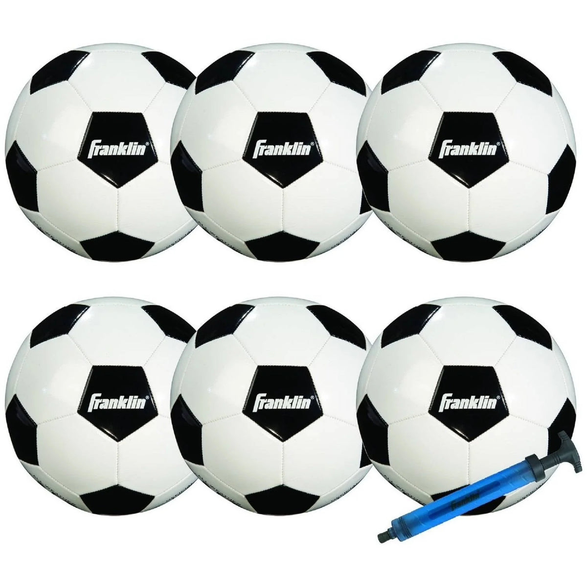 6-Pack Soccer Balls and Pump Q9690