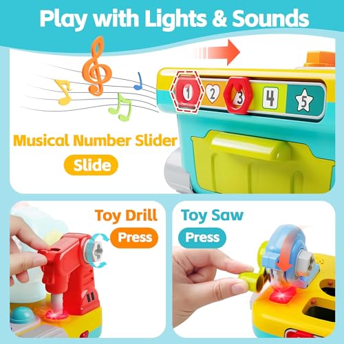 Toddler Musical Workbench Toys Tool Set Shape Sorter I777701