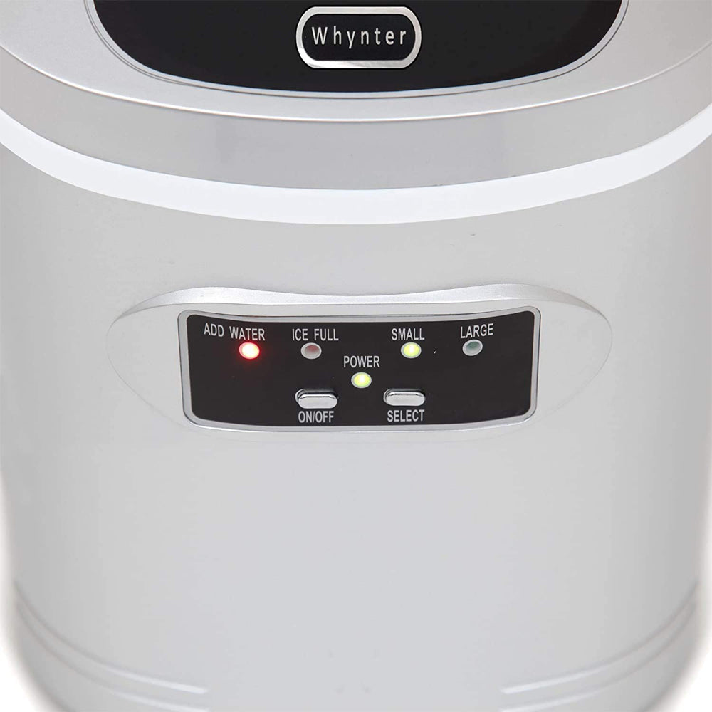 Compact Ice Maker, 27-Pound, Metallic Silver J498196