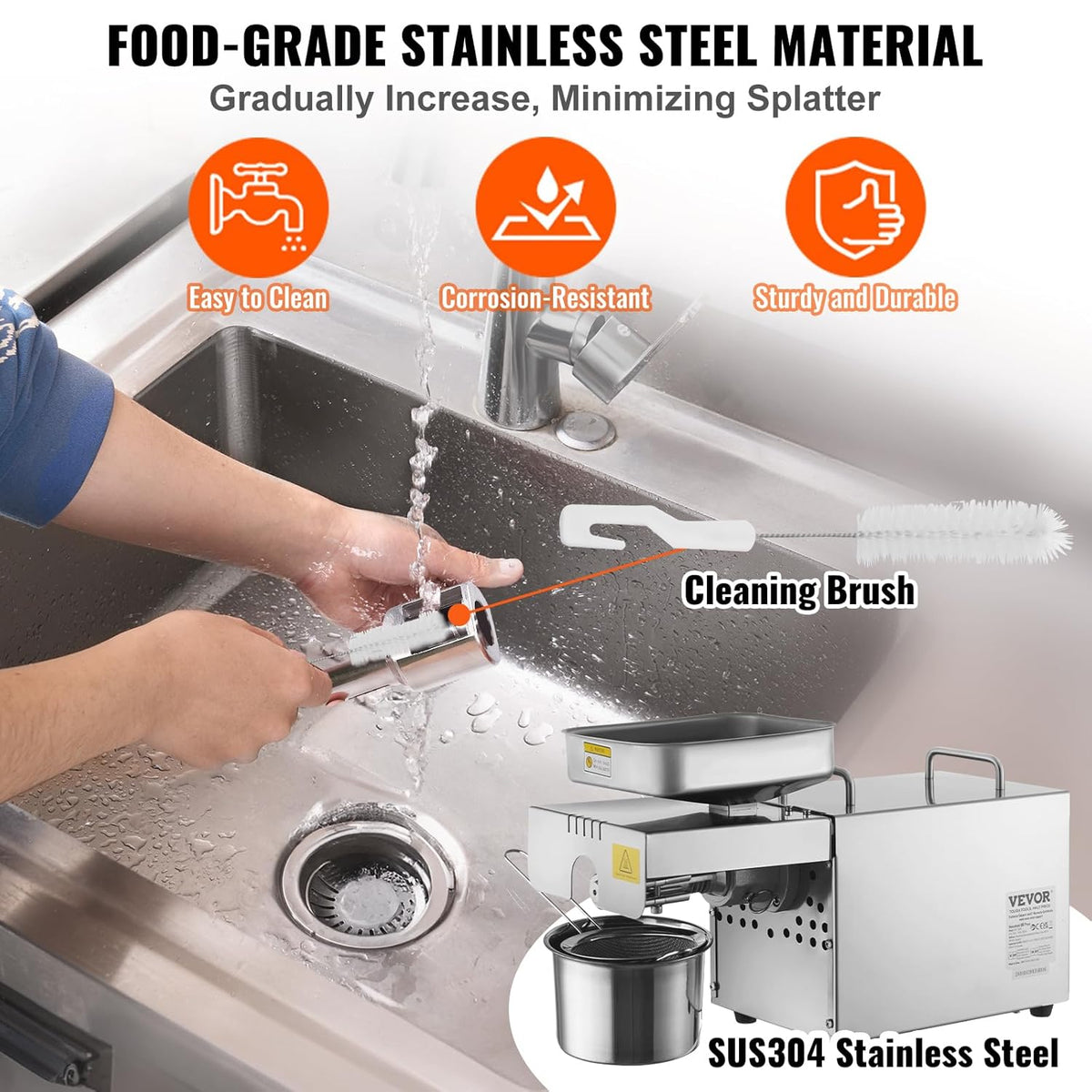 700W Stainless Steel Electric Oil Press Machine D4284