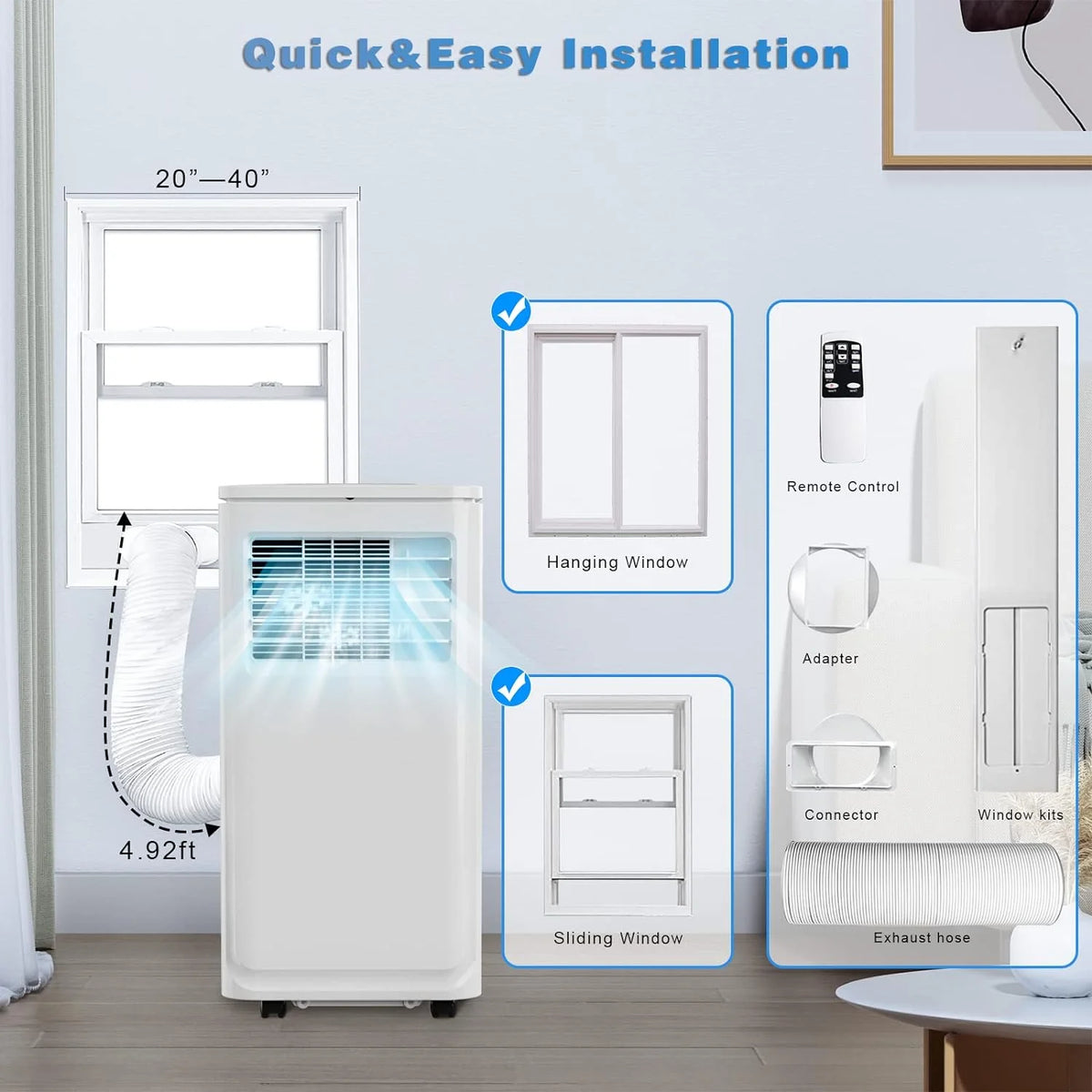 10000 BTU Portable Indoor Air Conditioner with Remote Control F33756