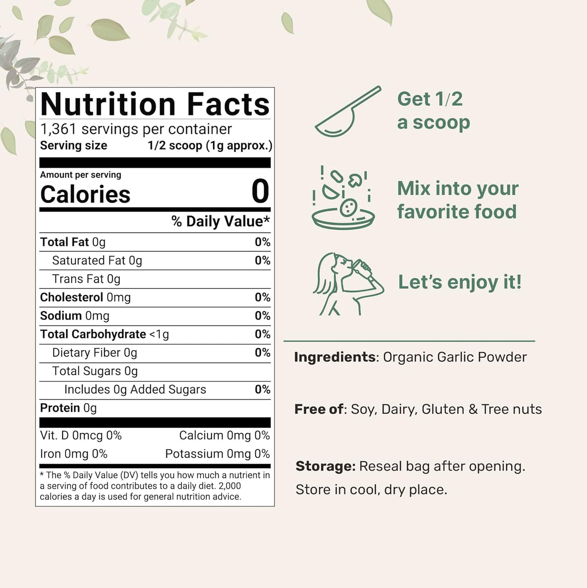 Organic Garlic Powder, 3lbs V62964