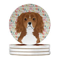 4 x 4 in. Cavalier King Charles Spaniel Christmas Coasters Pack of 4 I880130