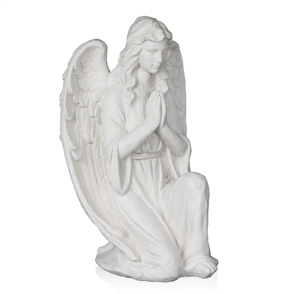 White Kneeling Praying Angel Statue X16018
