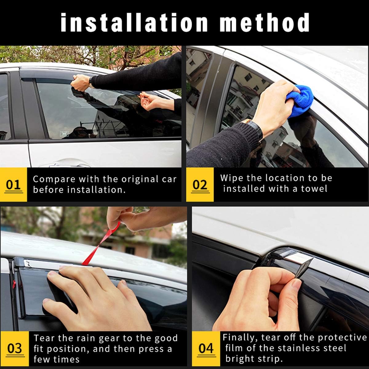 Smoke Tape-On Side Window Deflectors U4955