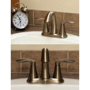 Oil-Rubbed Bronze Two-Handle Centerset Lavatory Faucet with Drain Assembly T229