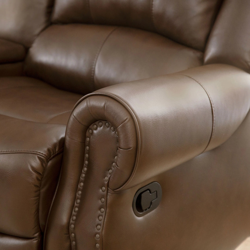 Camel Leather Reclining Loveseat L6483