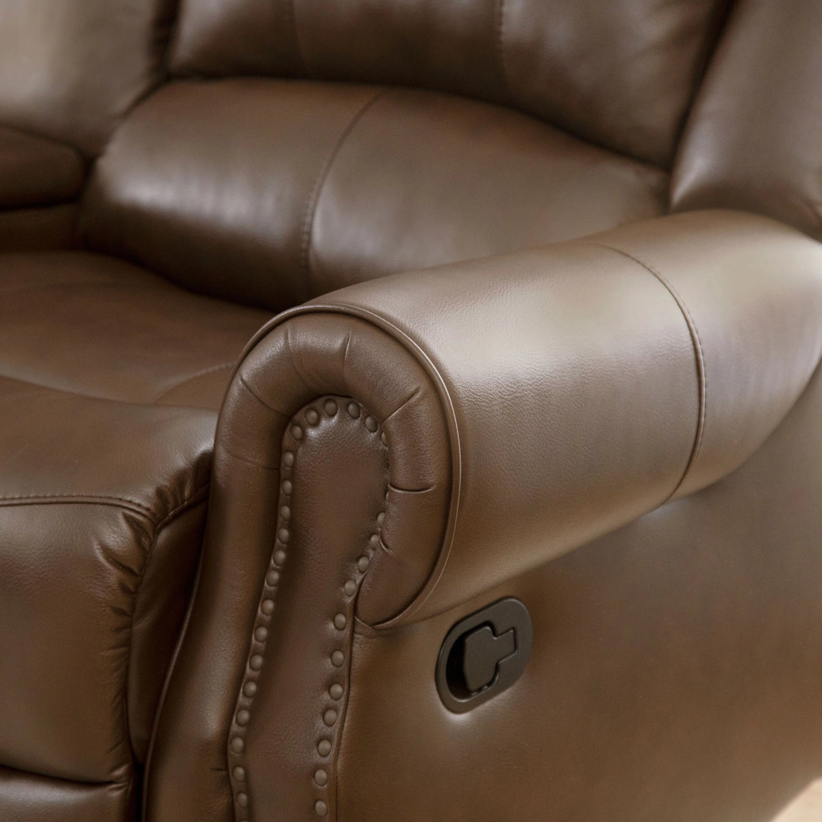 Camel Leather Reclining Loveseat L6483