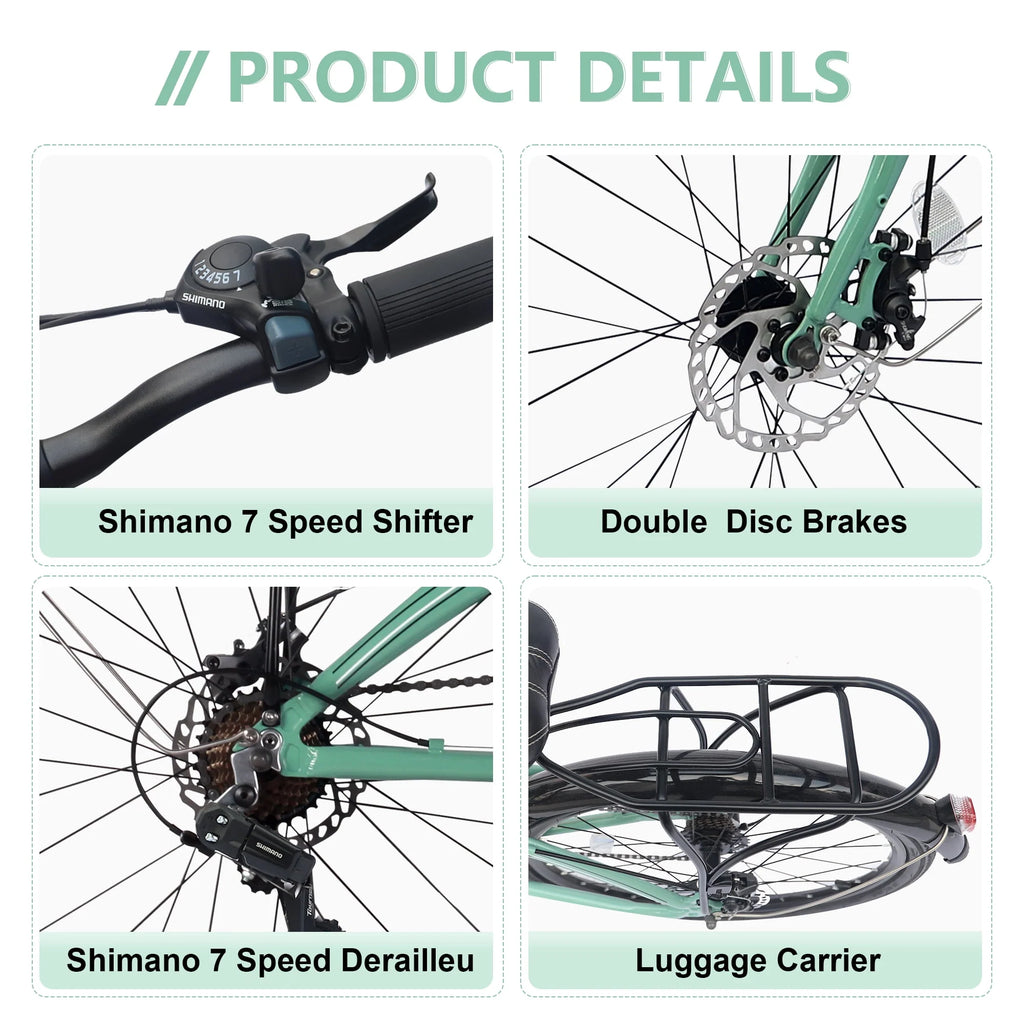 Blue 7 Speed Aluminum Folding Bike L88536