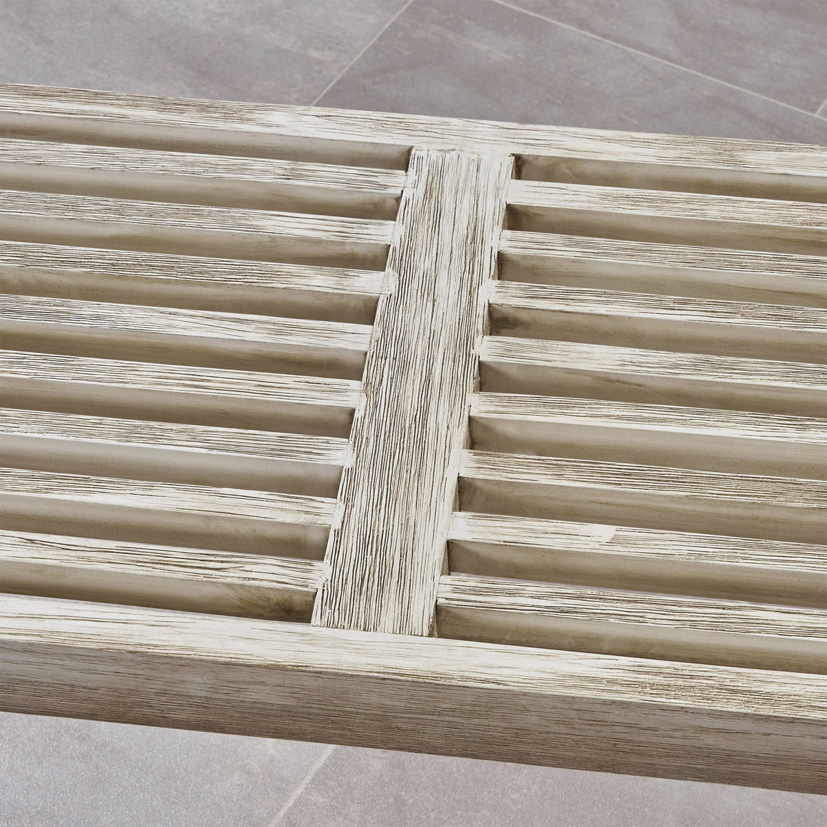 Teak Finish Acacia Wood Patio Dining Bench with Iron Legs S364397