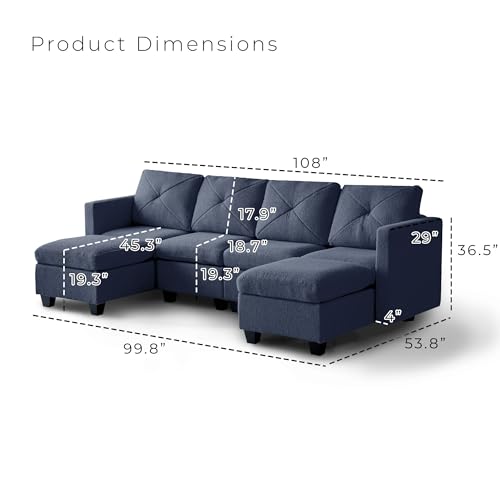 Modular Sectional Sofa, Boucle Fabric U Shaped Couch with Storage, 6 Seat D1760