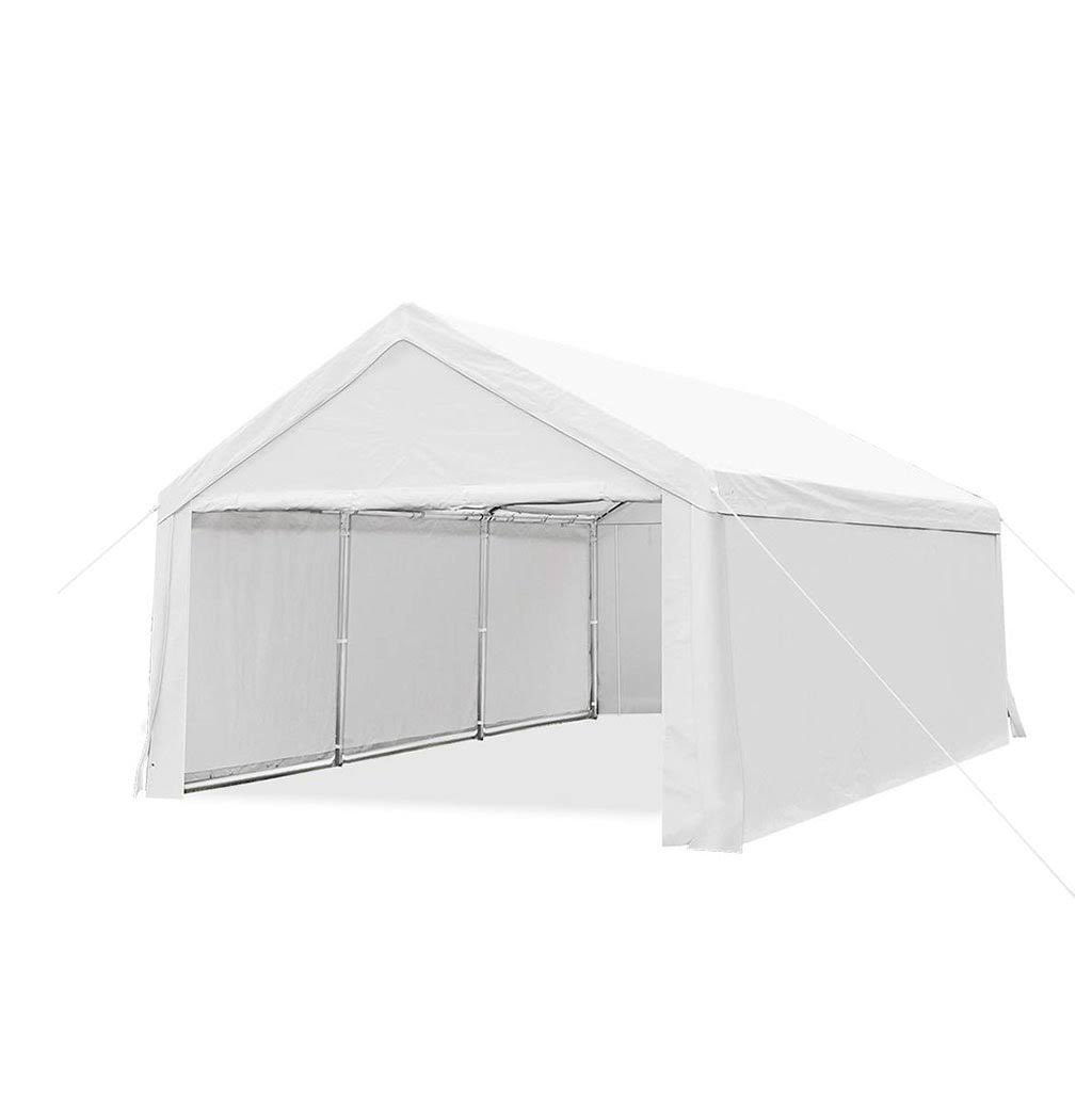 Heavy Duty Car Shelter with Sidewalls White L12499