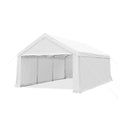 Heavy Duty Car Shelter with Sidewalls White L12499