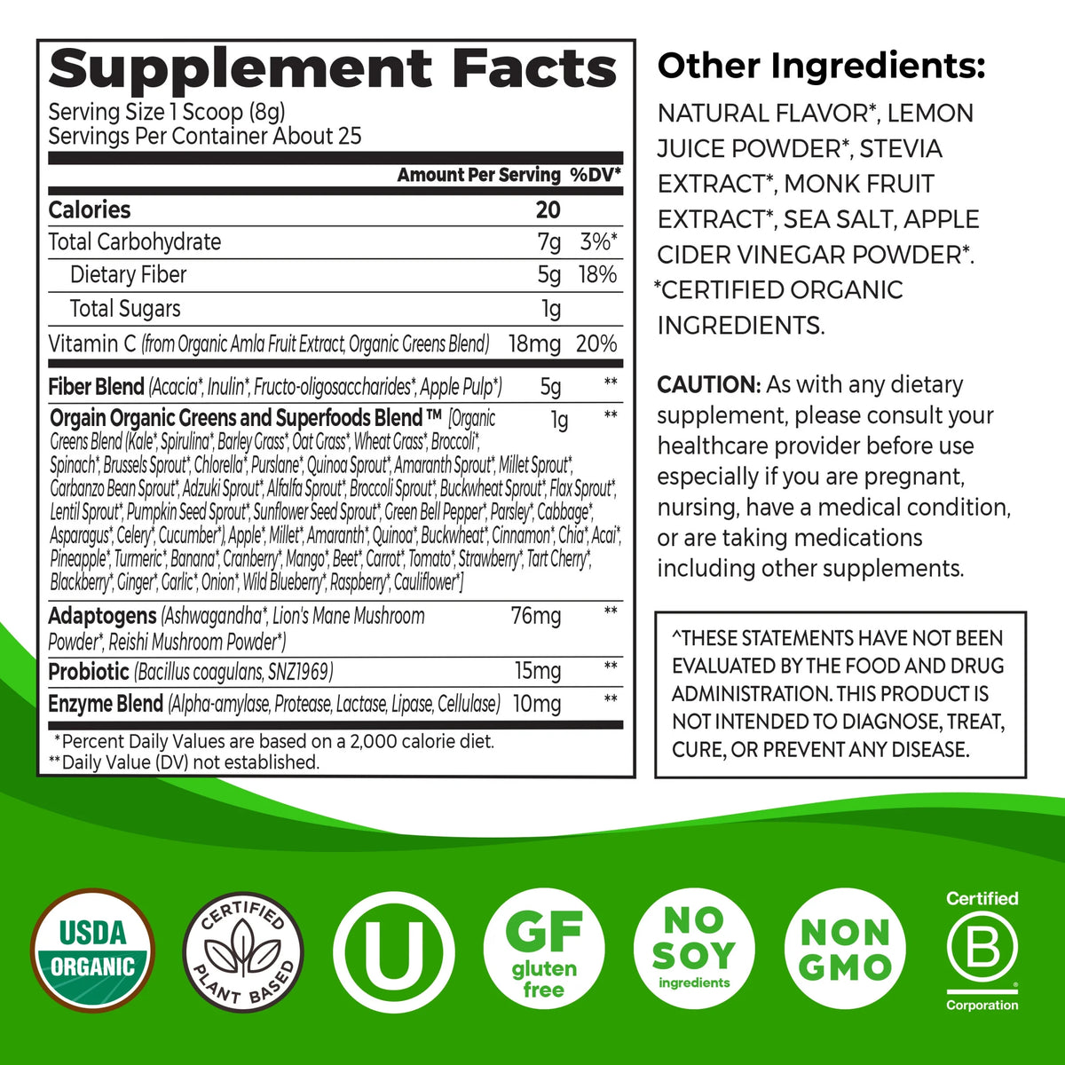 Orange Mango 0.44lb Fiber Superfood Powder U1865