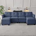 Modular Sectional Sofa, Boucle Fabric U Shaped Couch with Storage, 6 Seat D1760
