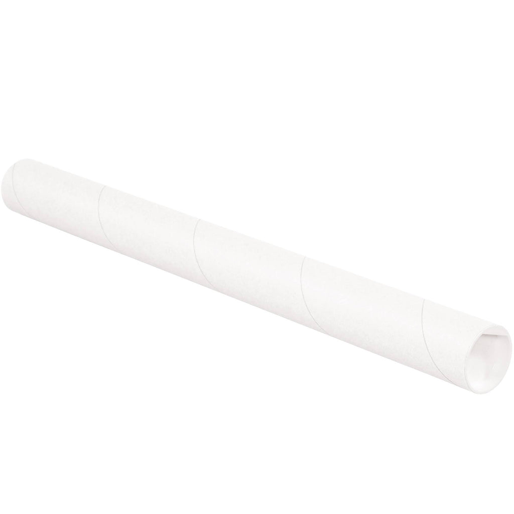 Mailing Tubes with Caps 2x22 x 15x22 White 50/Case L125