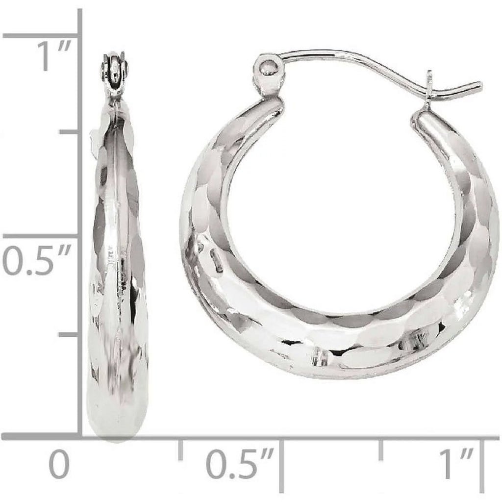 10 Karat White Gold Hoop Earrings O54127