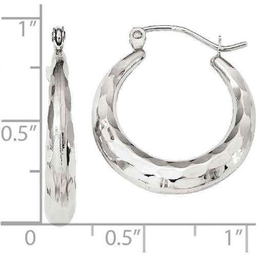 10 Karat White Gold Hoop Earrings O54127