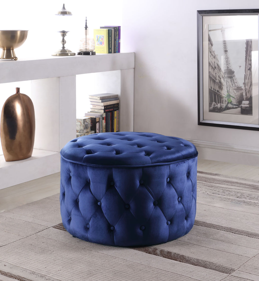 Round Velvet Ottoman Pouf F724908