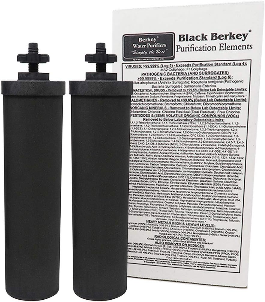 Black Berkey Purification Elements with PF-2 Fluoride and Arsenic Reduction Elements - Combo Pack C81573
