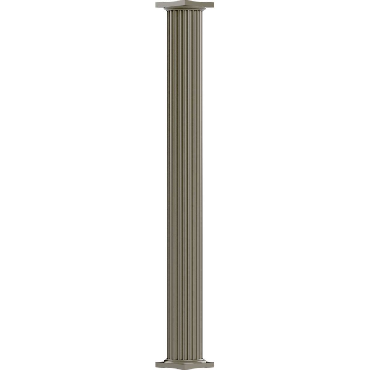 8x22 x 8& Endura-Aluminum Column, Round Shaft, Non-Tapered, Fluted, Wicker Finish U852624