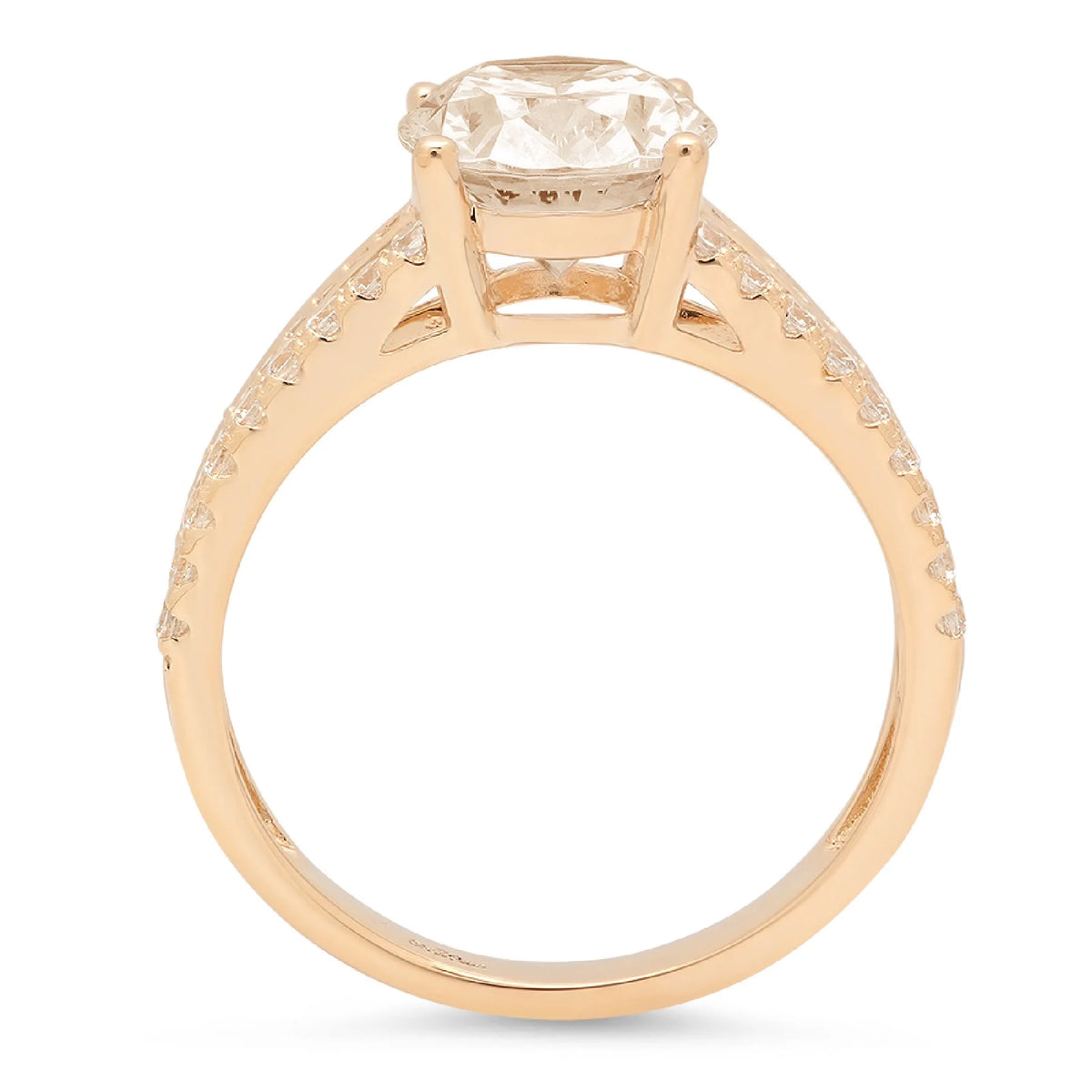 Champagne Simulated Diamond Oval Cut Ring 18k Yellow Gold Size 8 L5006