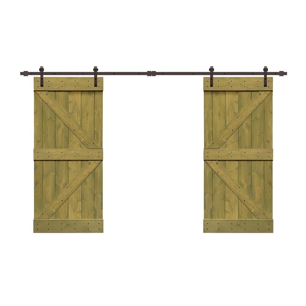 Jungle Green 84 x 84 Barn Door with Hardware Kit H1257