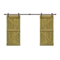 Jungle Green 84 x 84 Barn Door with Hardware Kit H1257