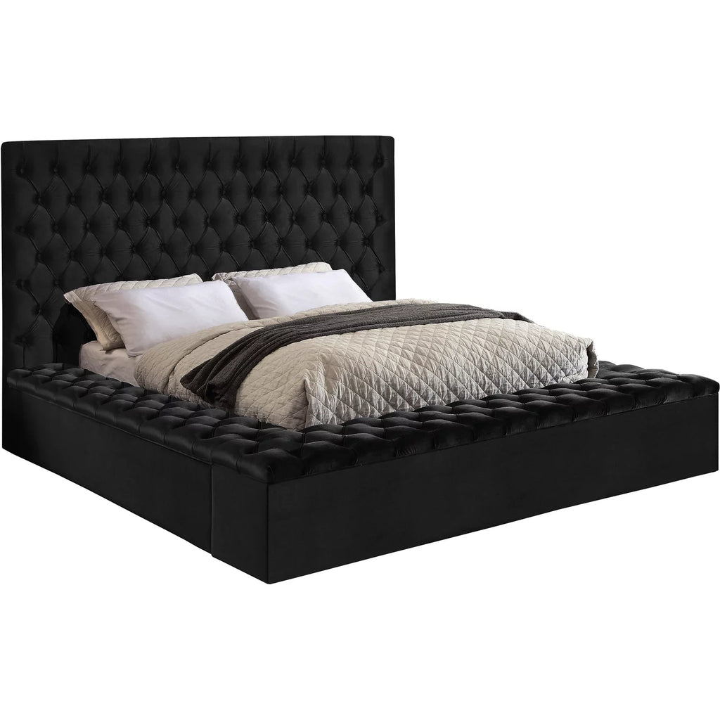 Black Velvet Queen Bed E3441