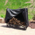 Black 4-Foot Firewood Log Rack Cover N608