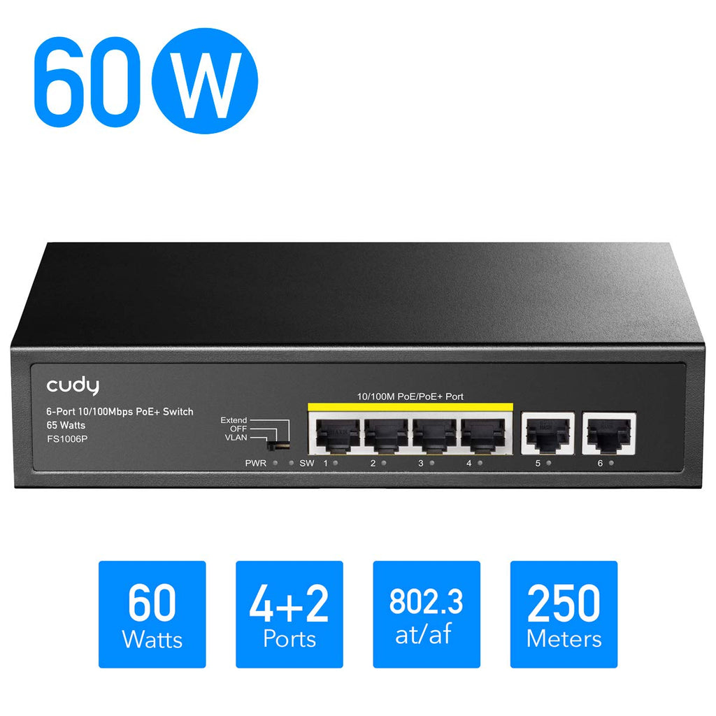 6-Port PoE Switch 60W Steel Case O522911