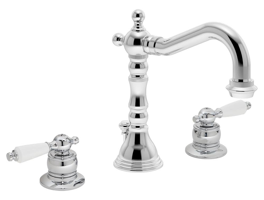 Polished Chrome Widespread 2-Handle Bathroom Faucet with Drain Assembly P280880