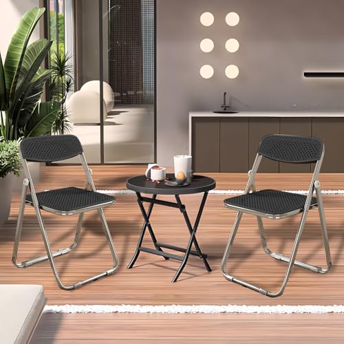 6 Pack Black Plastic Folding Chair P3022