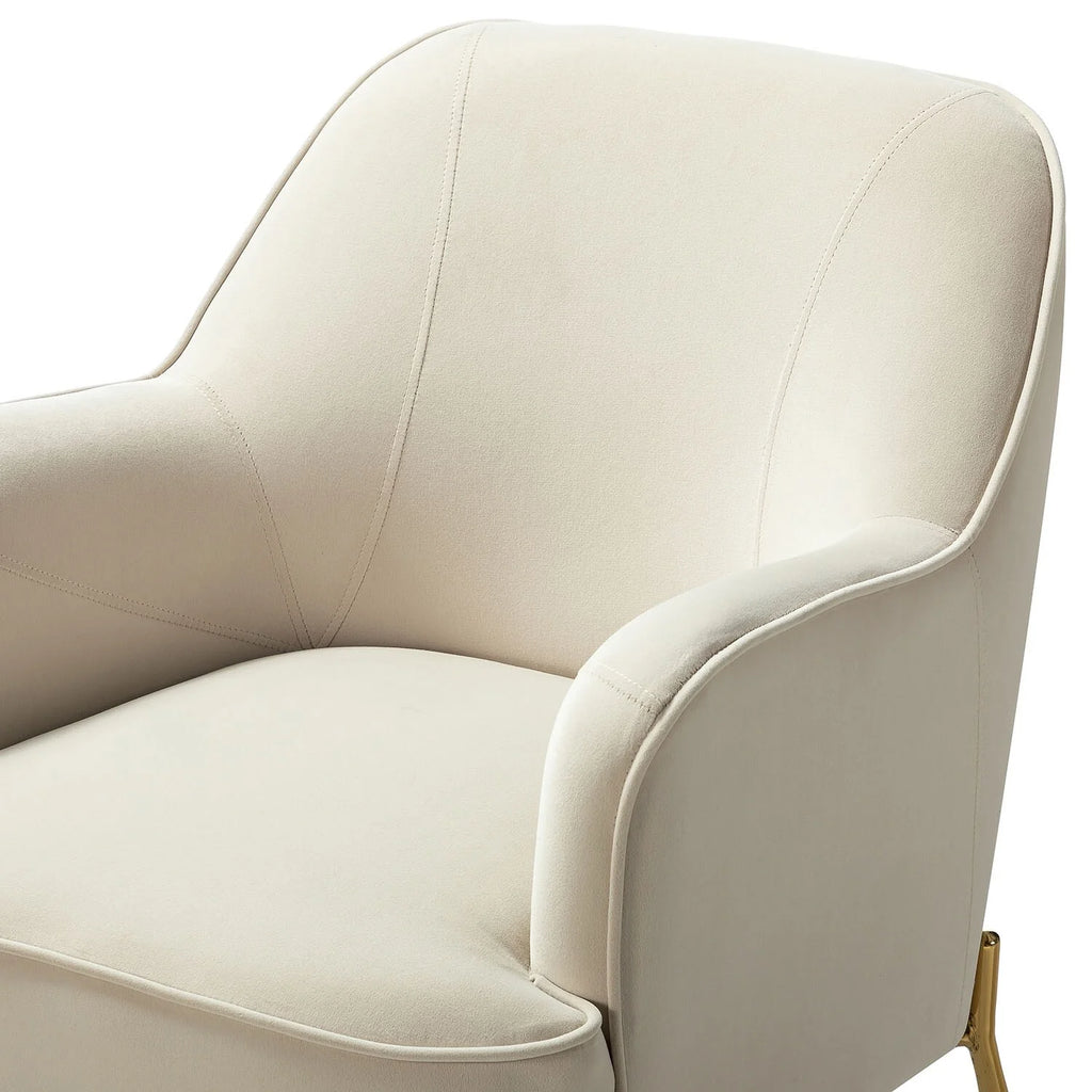Modern Velvet Accent Chair with Metal Legs O502430