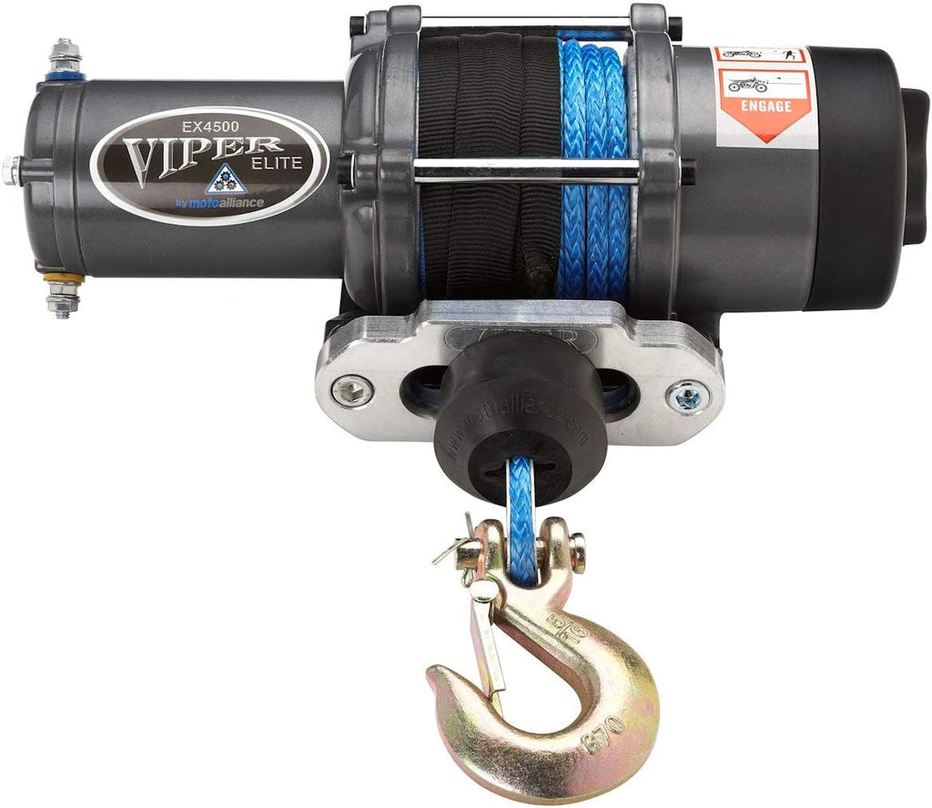 VIPER Elite ATV/UTV Winch 4500lb 40 feet BLACK Synthetic Rope and Wireless Remote X2407