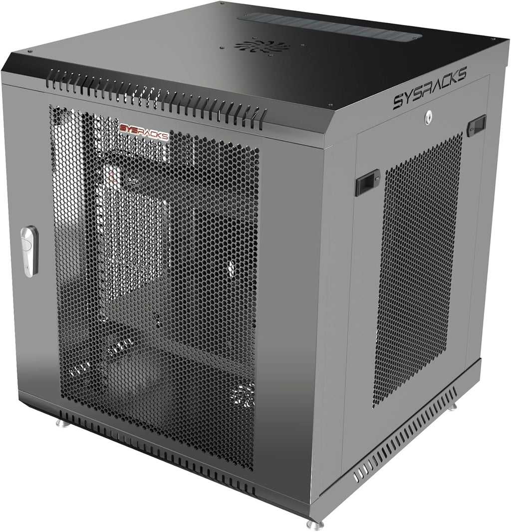 Locking Wall Mount Server Rack 12U with Casters and Shelf O236097