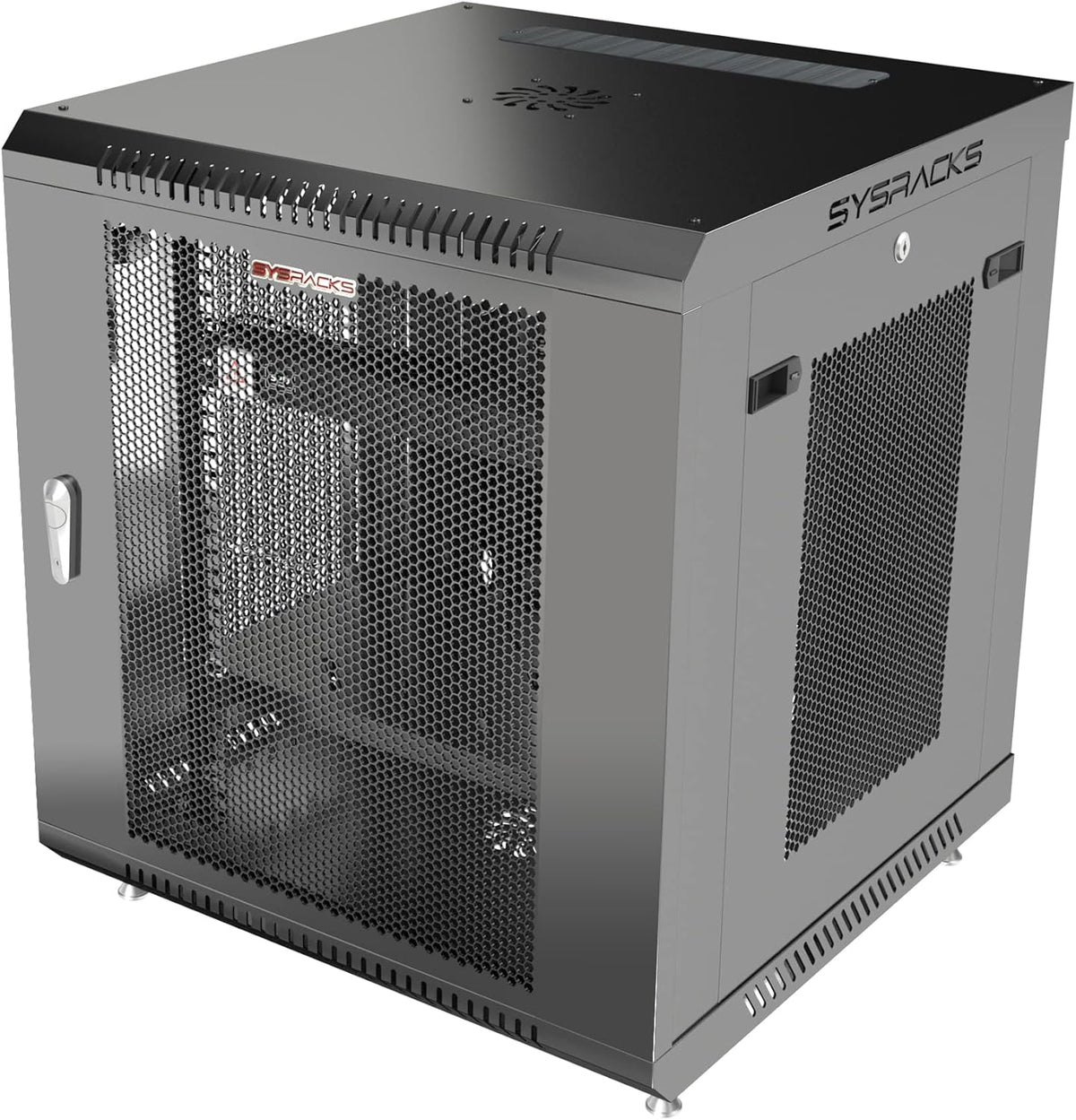 Locking Wall Mount Server Rack 12U with Casters and Shelf O236097