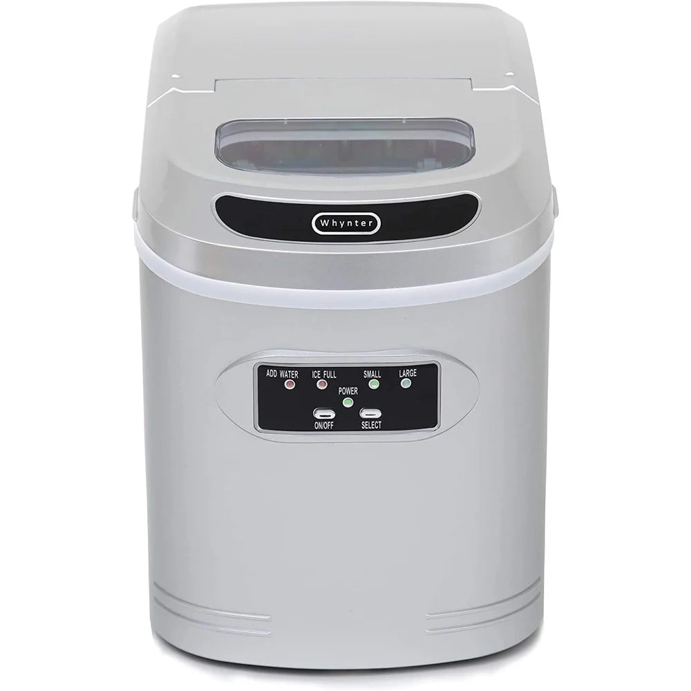 Compact Ice Maker, 27-Pound, Metallic Silver J498196