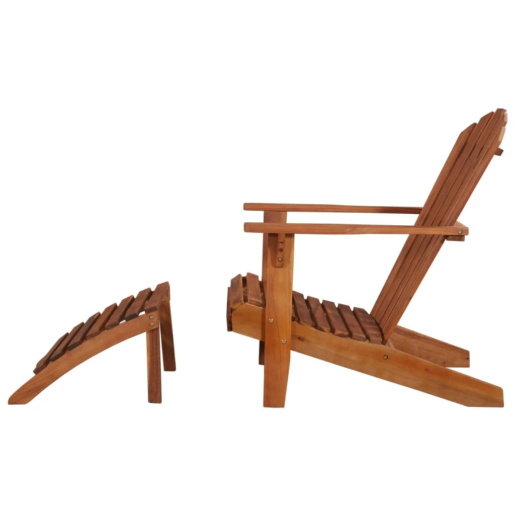 Adirondack Chair with Footrest Acacia Wood N592