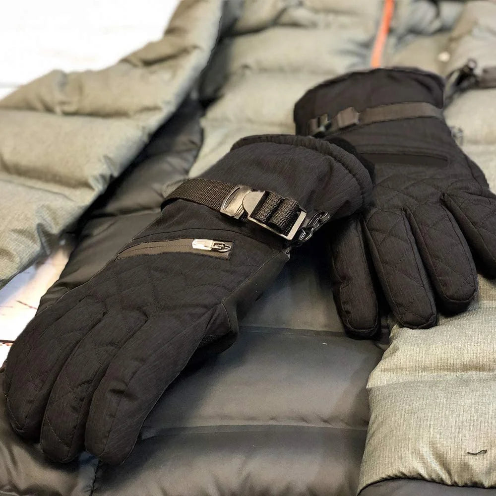 Black Waterproof Insulated Ski Gloves Y2989