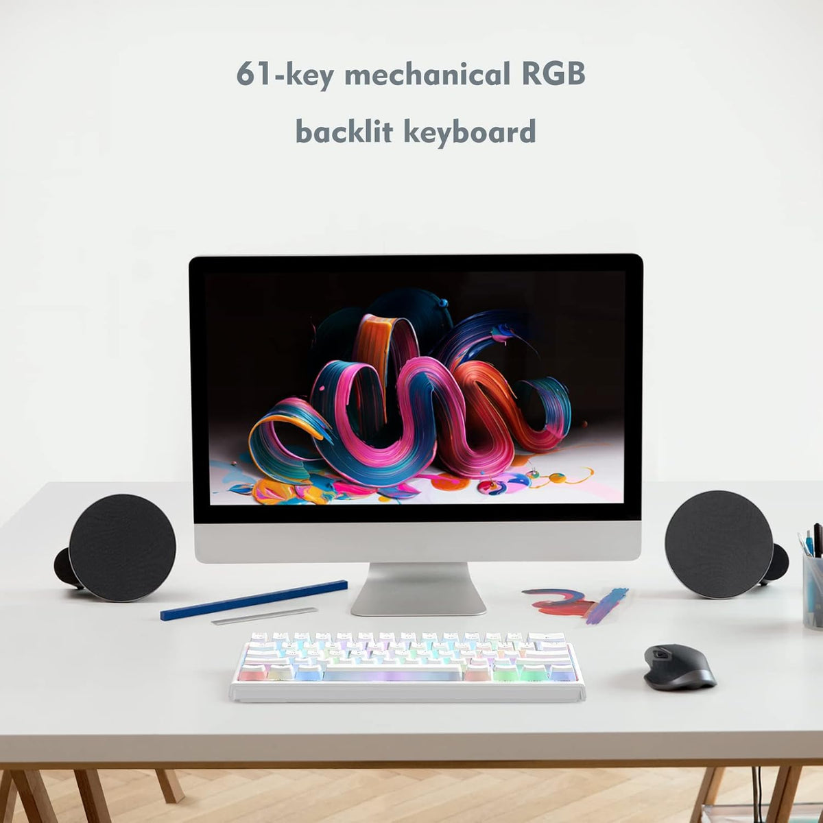 White 60% Wired Mechanical Gaming Keyboard L5126